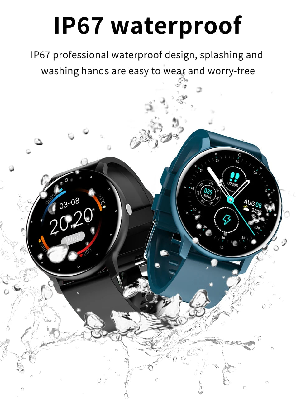 Smart Watch Men Full Touch Screen Sport Fitness Watch IP67 Waterproof Bluetooth For Android ios smartwatch Men+box