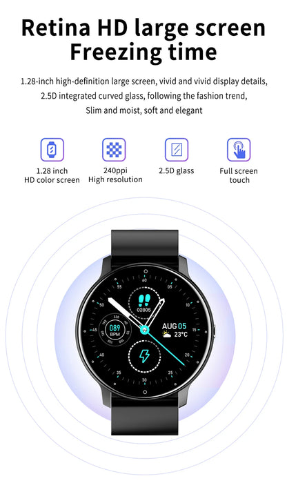 Smart Watch Men Full Touch Screen Sport Fitness Watch IP67 Waterproof Bluetooth For Android ios smartwatch Men+box