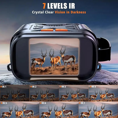 Night Vision Binoculars 1080P - 10x Digital 800m Full Dark Infrared Night Vision Telescope Goggles 2.8” Large Screen For Camping