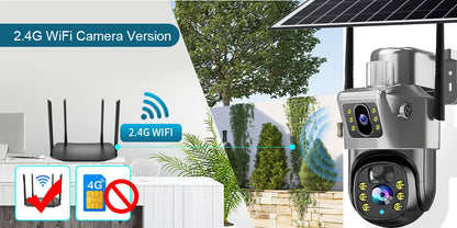 Solar Camera Outdoor 8MP 4K Dual Screen WIFI IP Monitor IP66 PIR Human Detection Security Video CCTV Surveillance Camera V380Pro