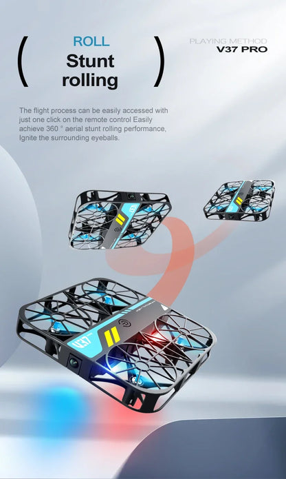 Drone V37 with Camera 8K HD Easy To Carry WiFi FPV Dron Pocket Rc Helicopter Quadcopter Family Toys Gift