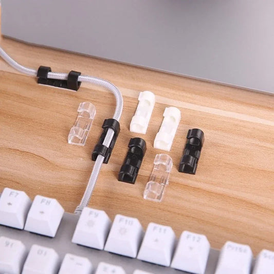 Wire Cable Management Organizer Desktop & Workstation Cord Clips Management Holder Data Telephone Line Cable Winder Sleeve