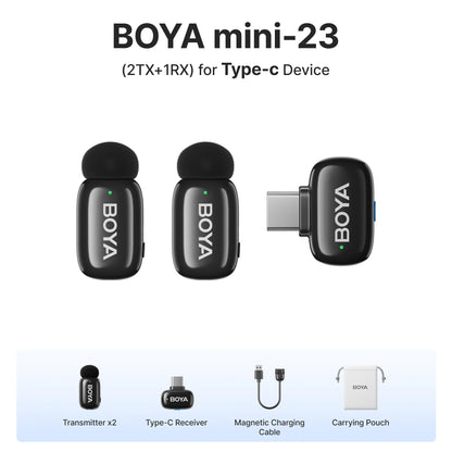 Mini Wireless Lavalier Microphone for iPhone 15/16 Android Phone USB-C Devices for Live Streaming Video Recording Vlog