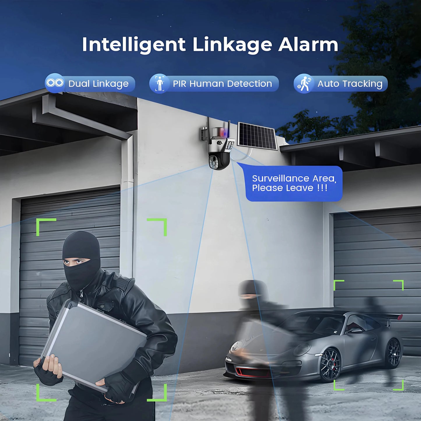 Solar Camera Outdoor 8MP 4K Dual Screen WIFI IP Monitor IP66 PIR Human Detection Security Video CCTV Surveillance Camera V380Pro