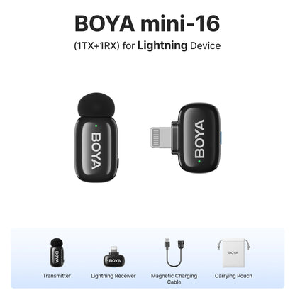 Mini Wireless Lavalier Microphone for iPhone 15/16 Android Phone USB-C Devices for Live Streaming Video Recording Vlog
