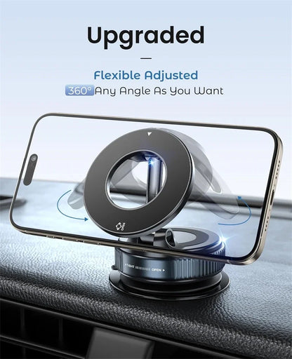 360° Adjustable Vacuum Suction Magnetic Bracket Car Phone Holder for Magsafe IPhone Samsung Foldable Magnet Mag Safe Stand Mount