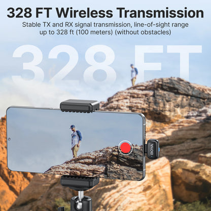 Mini Wireless Lavalier Microphone for iPhone 15/16 Android Phone USB-C Devices for Live Streaming Video Recording Vlog