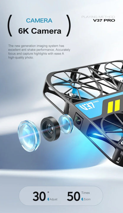 Drone V37 with Camera 8K HD Easy To Carry WiFi FPV Dron Pocket Rc Helicopter Quadcopter Family Toys Gift