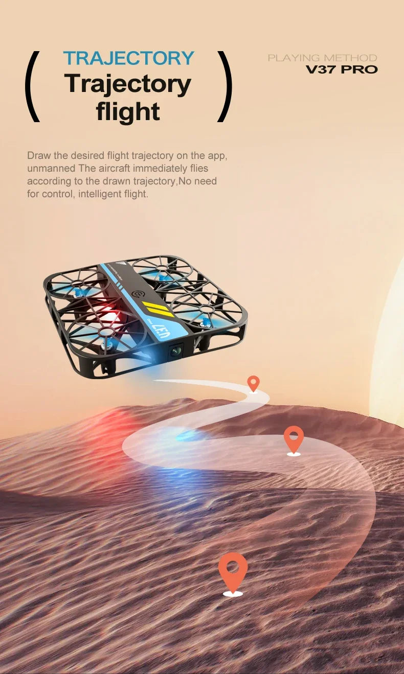 Drone V37 with Camera 8K HD Easy To Carry WiFi FPV Dron Pocket Rc Helicopter Quadcopter Family Toys Gift