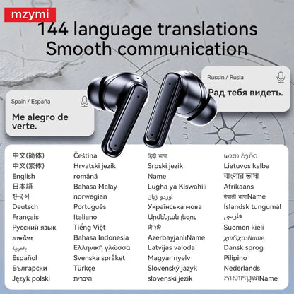 mzymi E18 Pro Bluetooth5.4 Headphones Noise Cancelling Gaming Headset Waterproof Sports Earphone TWS In Ear Earbuds For XIAOMI