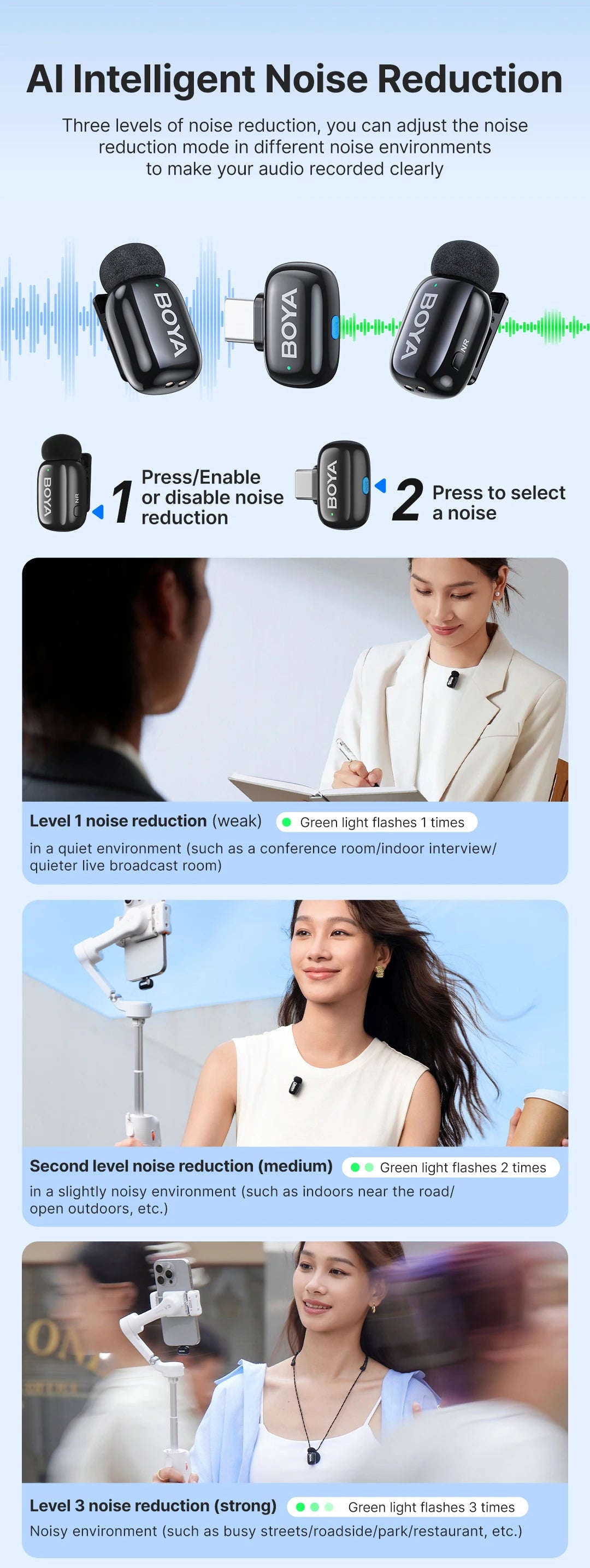 Mini Wireless Lavalier Microphone for iPhone 15/16 Android Phone USB-C Devices for Live Streaming Video Recording Vlog