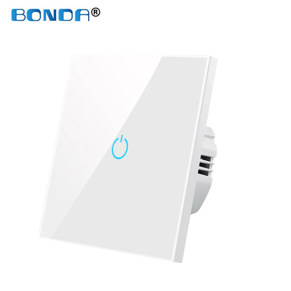 Wall Touch Switch 220V EU Standard Tempered Crystal Glass Panel Power 1/2/3 Gang Sensor Switches Waterproof 86 Interruptor