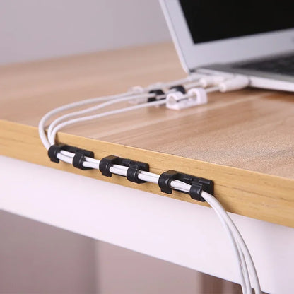 Wire Cable Management Organizer Desktop & Workstation Cord Clips Management Holder Data Telephone Line Cable Winder Sleeve
