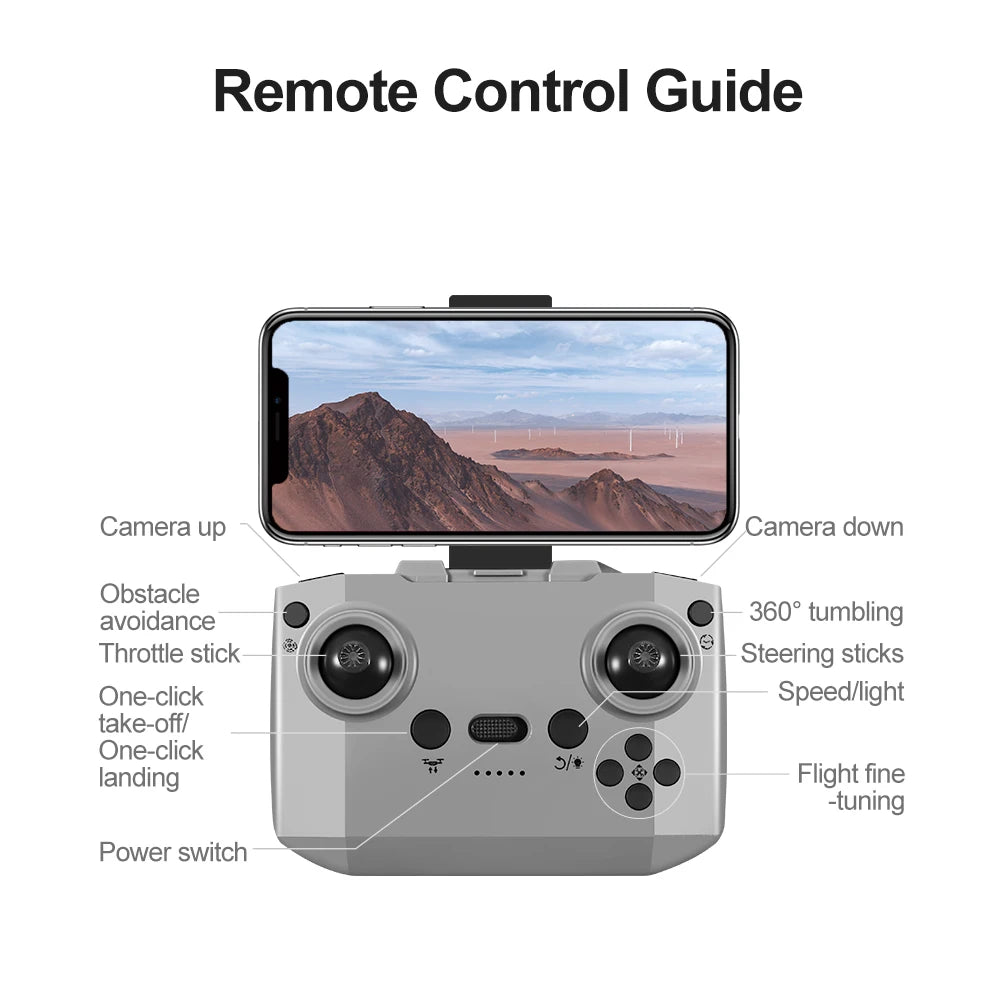 V66 Drone 4K Profesional Dual Camera Headless Mode Obstacle Avoidance WiFi FPV Dron 360° Flip RC Quadcopter Toys for Kids