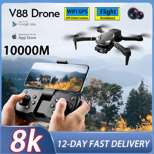 V88 Drone 8K 5G GPS FPV Professional HD Aerial Photography Remote Control Aircraft HD Camera Quadcopter Toys Drone