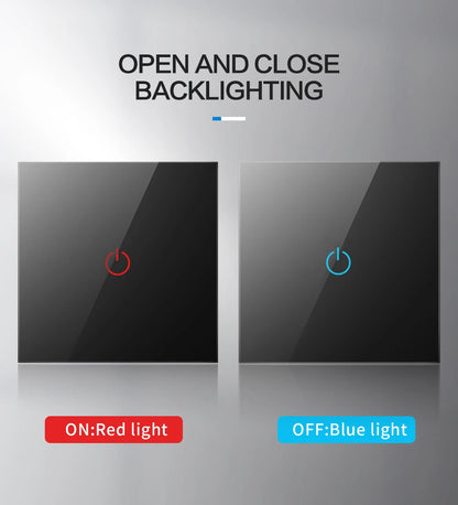 Wall Touch Switch 220V EU Standard Tempered Crystal Glass Panel Power 1/2/3 Gang Sensor Switches Waterproof 86 Interruptor