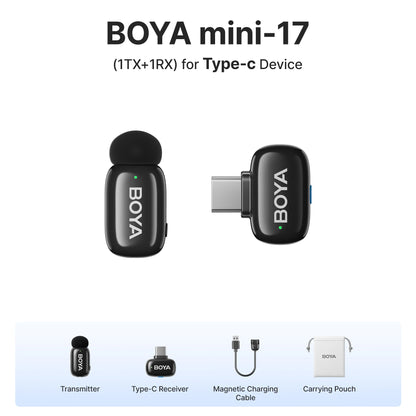 Mini Wireless Lavalier Microphone for iPhone 15/16 Android Phone USB-C Devices for Live Streaming Video Recording Vlog