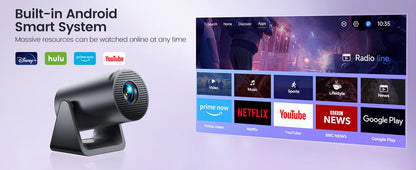 X77 Mini Projector 1080P Support 300 ANSI Android 11 Wifi Bluetooth Projector Auto Keystone Home Projector Portable