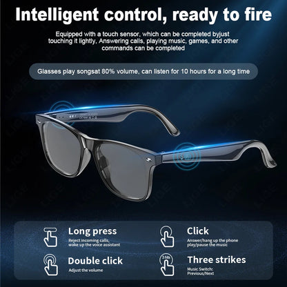 New AI Intelligent Translator Bluetooth Smart Glasses Men 163 Language AI Automatic Dialogue Translation Bluetooth Glasses Women
