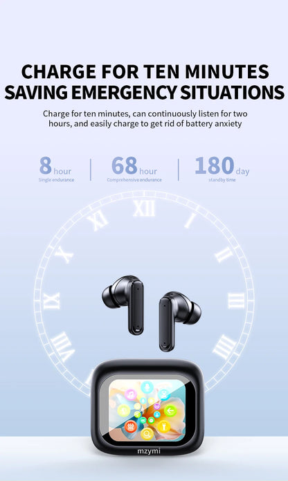 mzymi E18 Pro Bluetooth5.4 Headphones Noise Cancelling Gaming Headset Waterproof Sports Earphone TWS In Ear Earbuds For XIAOMI