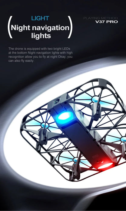 Drone V37 with Camera 8K HD Easy To Carry WiFi FPV Dron Pocket Rc Helicopter Quadcopter Family Toys Gift