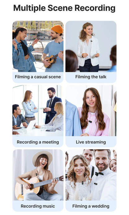 Mini Wireless Lavalier Microphone for iPhone 15/16 Android Phone USB-C Devices for Live Streaming Video Recording Vlog