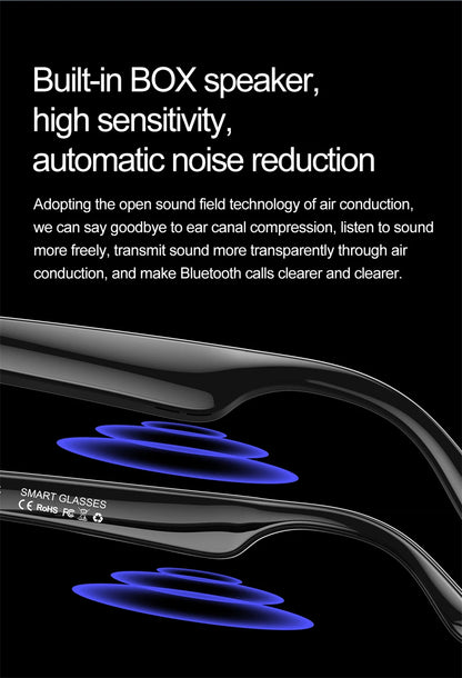 New AI Intelligent Translator Bluetooth Smart Glasses Men 163 Language AI Automatic Dialogue Translation Bluetooth Glasses Women