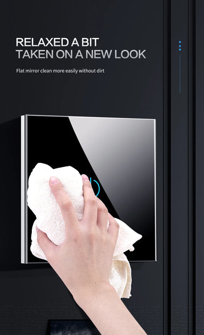 Wall Touch Switch 220V EU Standard Tempered Crystal Glass Panel Power 1/2/3 Gang Sensor Switches Waterproof 86 Interruptor