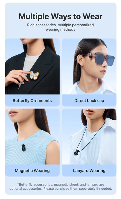 Mini Wireless Lavalier Microphone for iPhone 15/16 Android Phone USB-C Devices for Live Streaming Video Recording Vlog