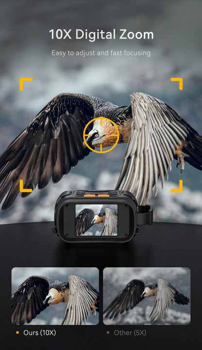 Night Vision Binoculars 1080P - 10x Digital 800m Full Dark Infrared Night Vision Telescope Goggles 2.8” Large Screen For Camping