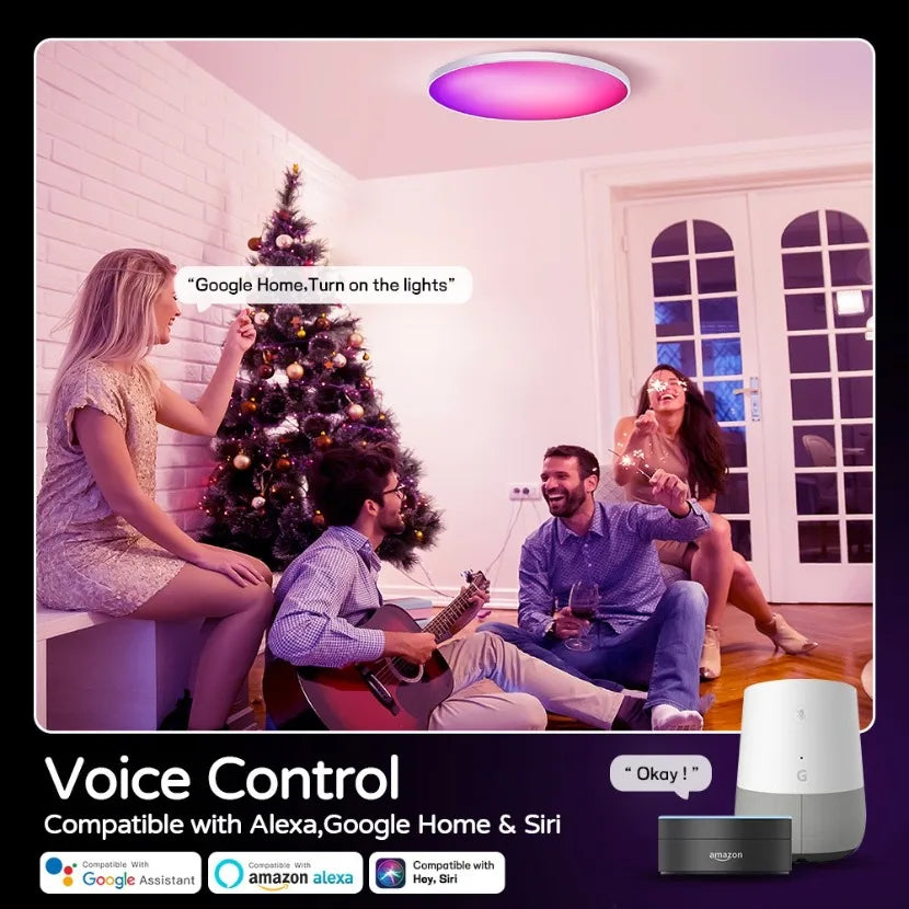 Zigbee 3.0 Ceiling Light Wifi RGB Remote Control APP Alexa Google Voice Dimmable Living Room Bedroom Home LED Smart Ceiling Lamp