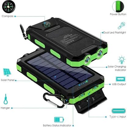 200000mAh Solar Power Bank Portable Large Capacity Charger Compatible 120W Super Fast Charging For iPhone Samsun Huawei Xiaomi