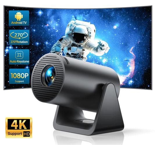 X77 Mini Projector 1080P Support 300 ANSI Android 11 Wifi Bluetooth Projector Auto Keystone Home Projector Portable