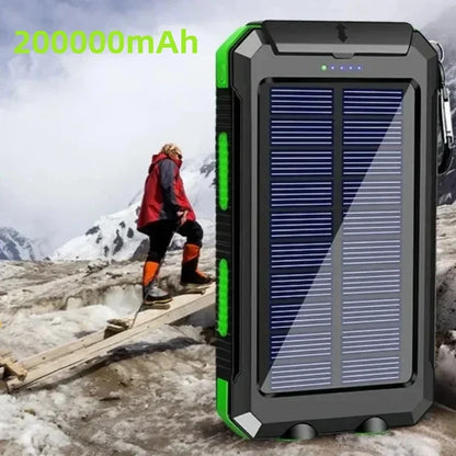 200000mAh Solar Power Bank Portable Large Capacity Charger Compatible 120W Super Fast Charging For iPhone Samsun Huawei Xiaomi