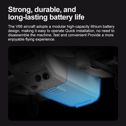 V66 Drone 4K Profesional Dual Camera Headless Mode Obstacle Avoidance WiFi FPV Dron 360° Flip RC Quadcopter Toys for Kids